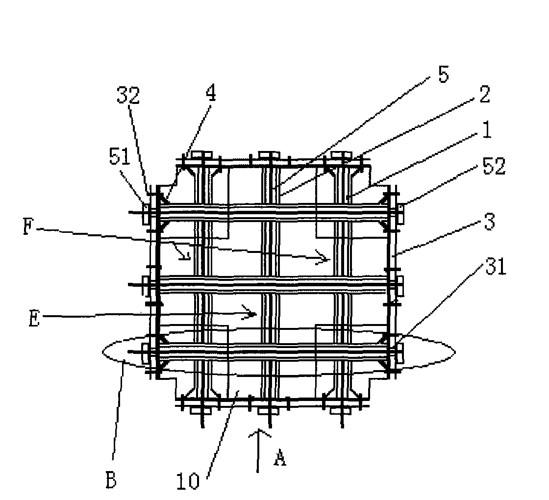 Connection channel positioning method in prefabrication of spliced tower crane foundation prefabricated by concrete