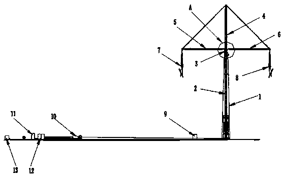 Double-rocker-arm landing holding pole safety power control system