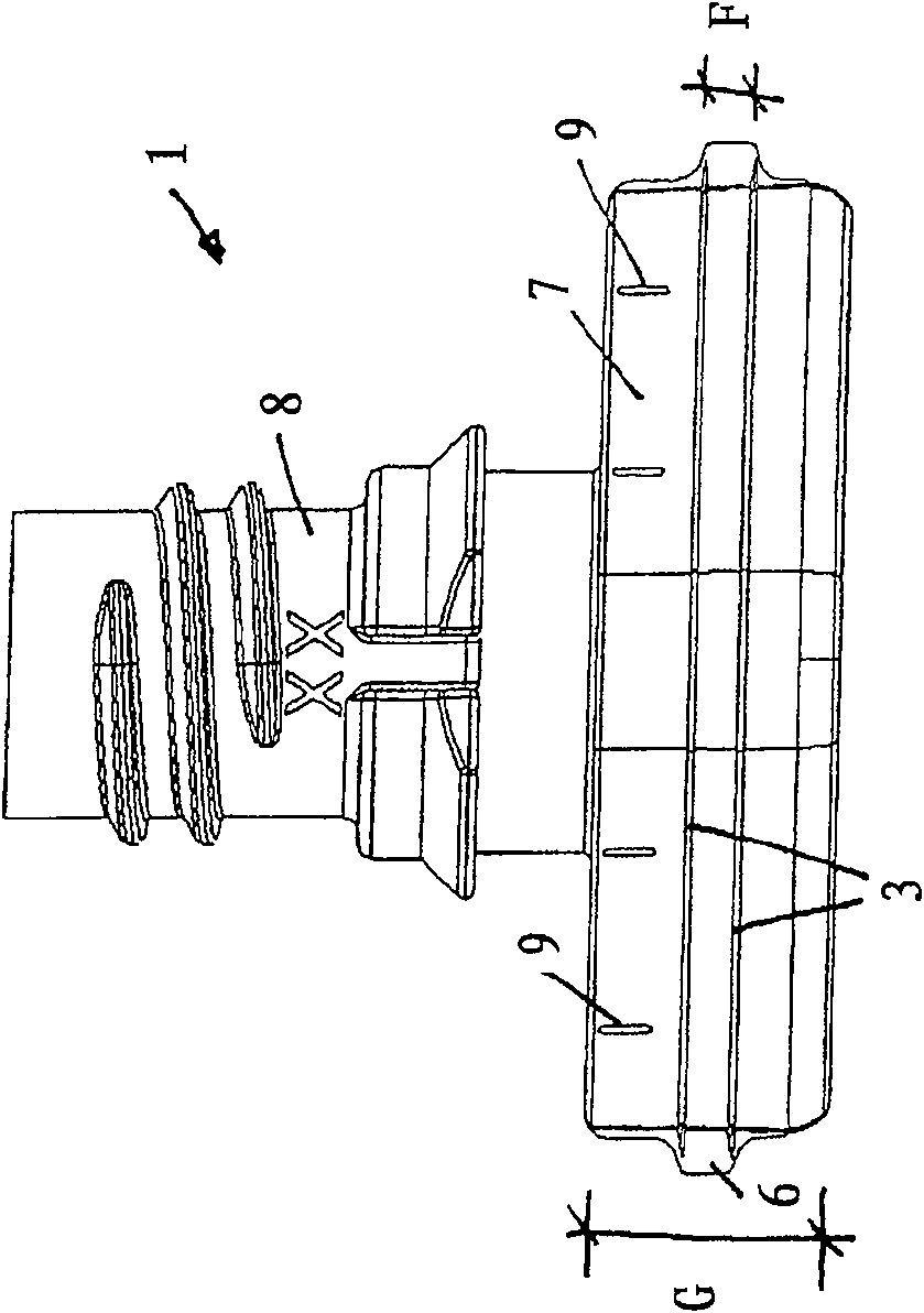 Welded-in plastic spout part