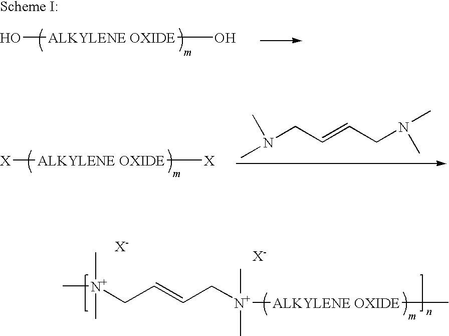 Polyalkylene oxide polyquaternary ammonium biocides
