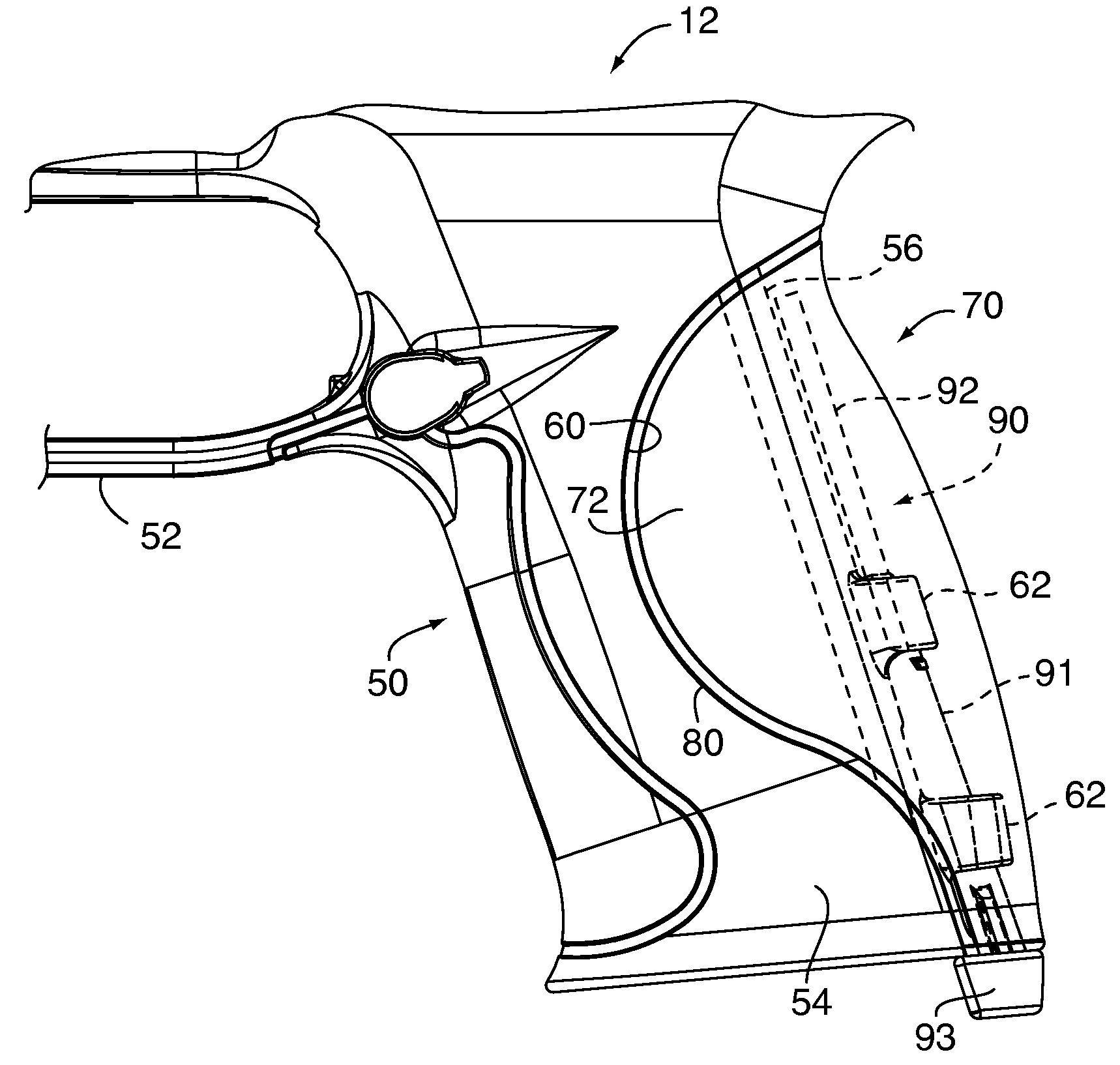 Firearm frame with configurable grip