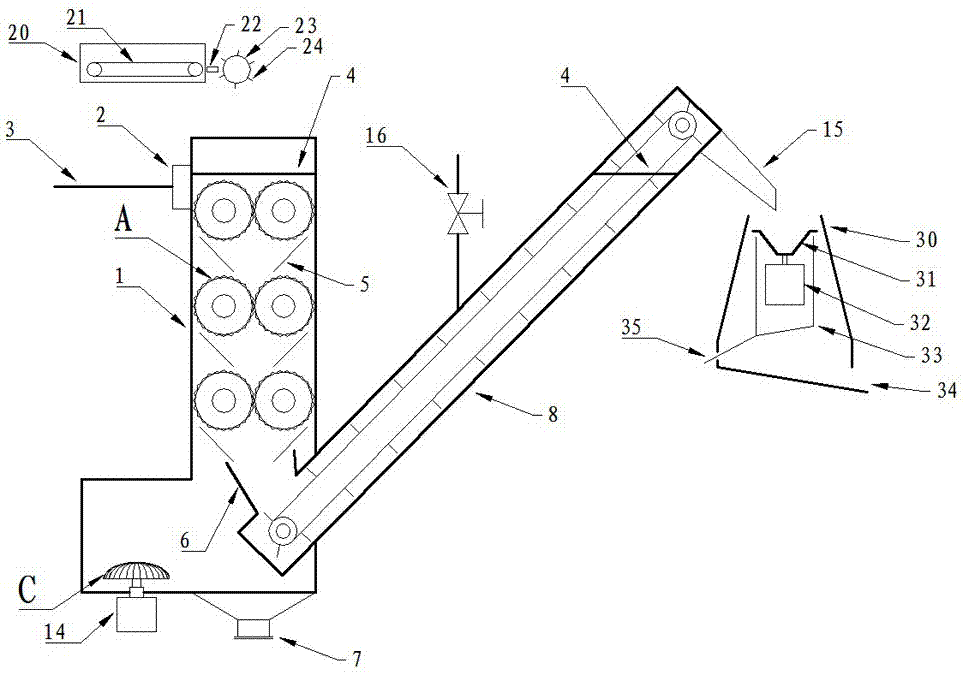 Mechanical ultrasonic bagasse leaching device with chopping machine and centrifugal machine