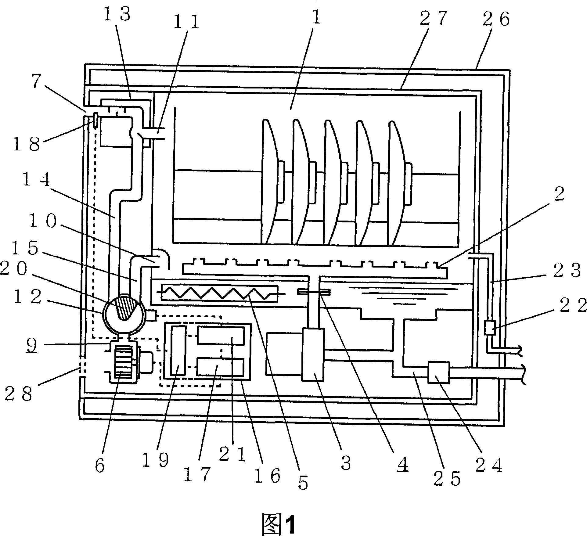 Dishware cleaning and drying machine