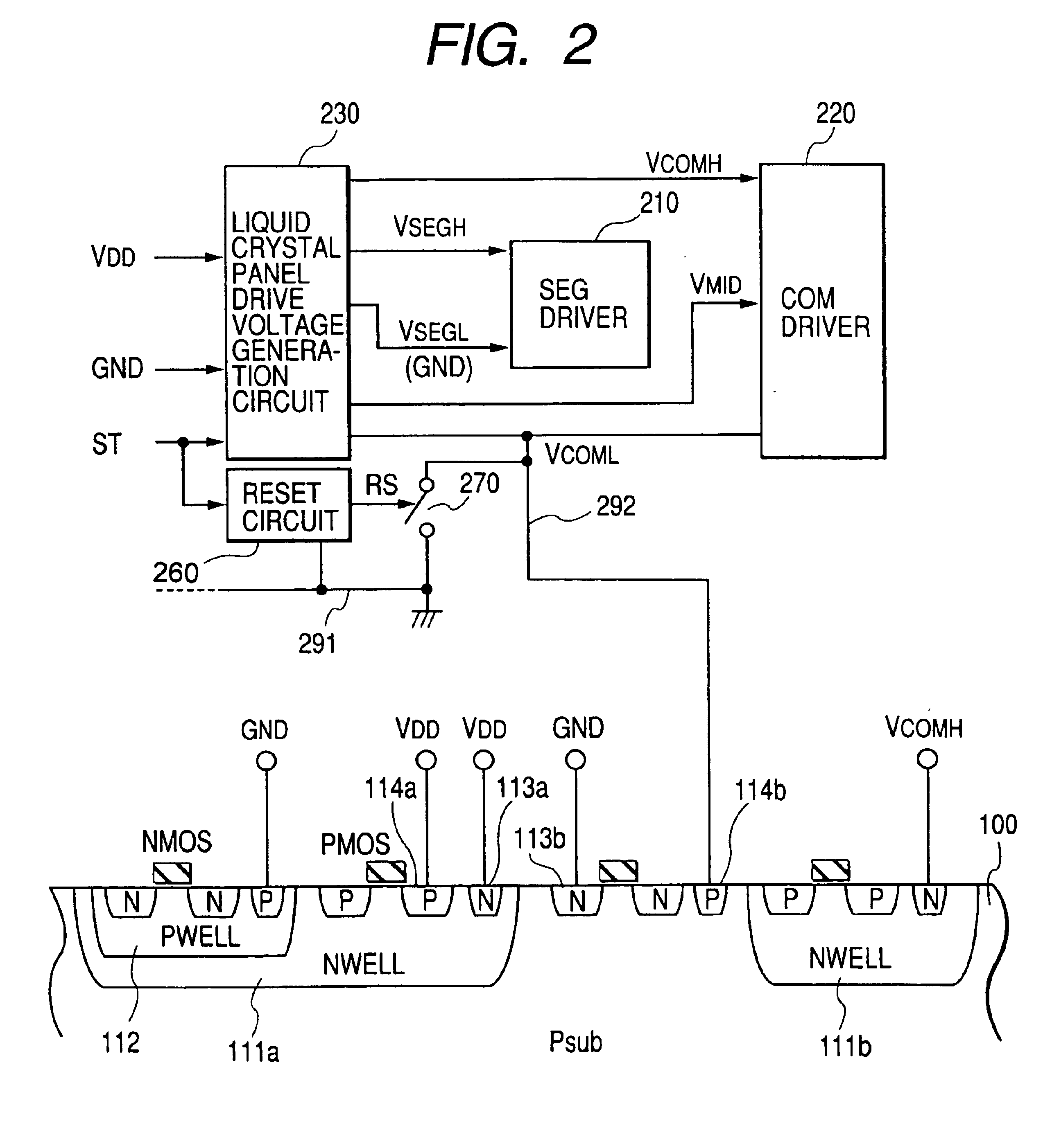 Semiconductor integrated circuit with voltage generation circuit, liquid crystal display controller and mobile electric equipment