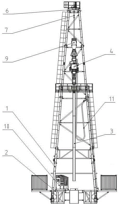 A frequency conversion electric drive top drive core drilling rig for geological coring exploration