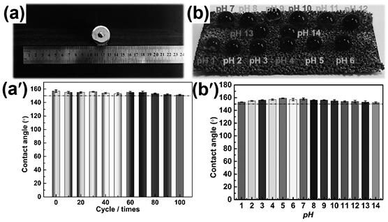 A kind of preparation method and application of superhydrophobic iron foam