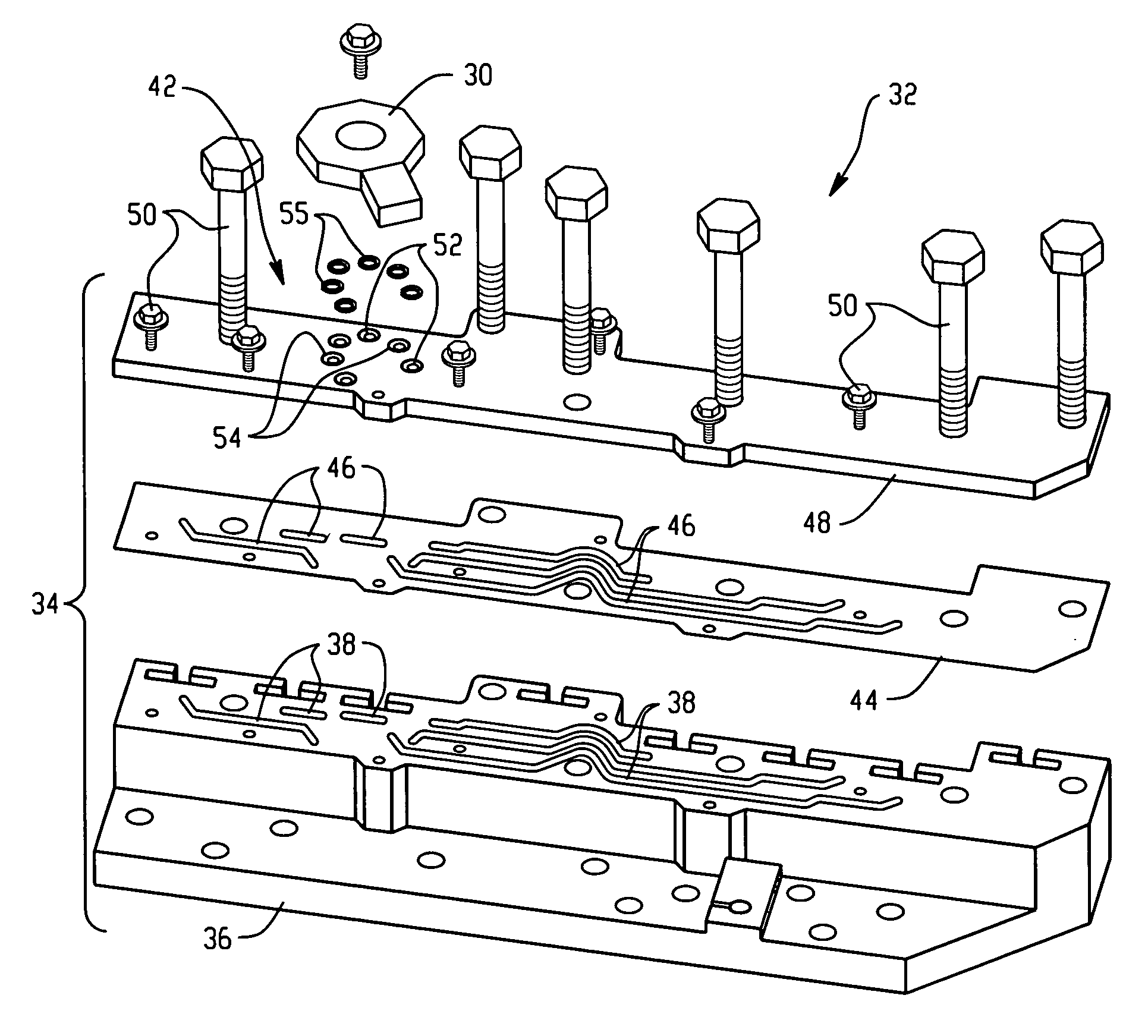Manifold assembly having a centralized pressure sensing package
