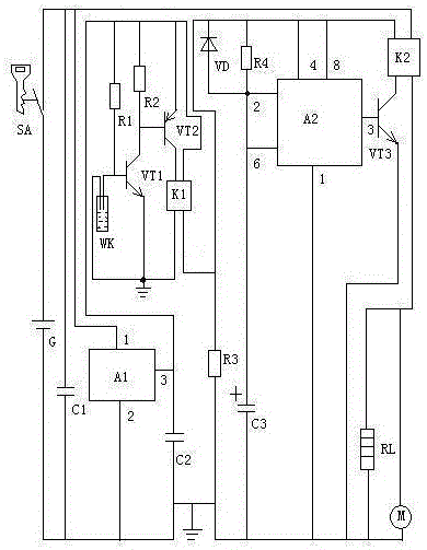 Low-temperature automatic heating and starting device for motorcycle engine