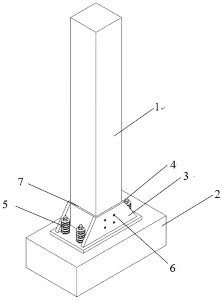Self-resetting swing glued wooden column with column boot