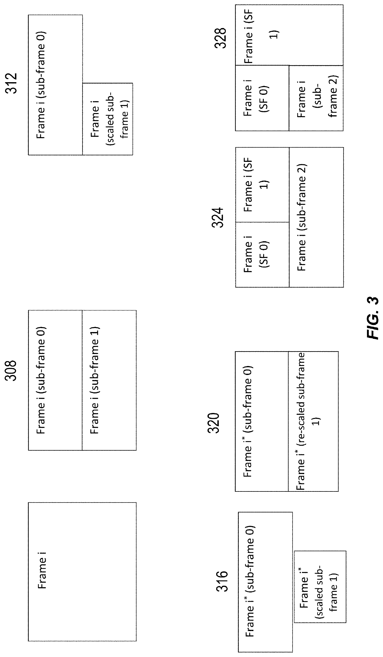 Adaptive resolution management using sub-frames