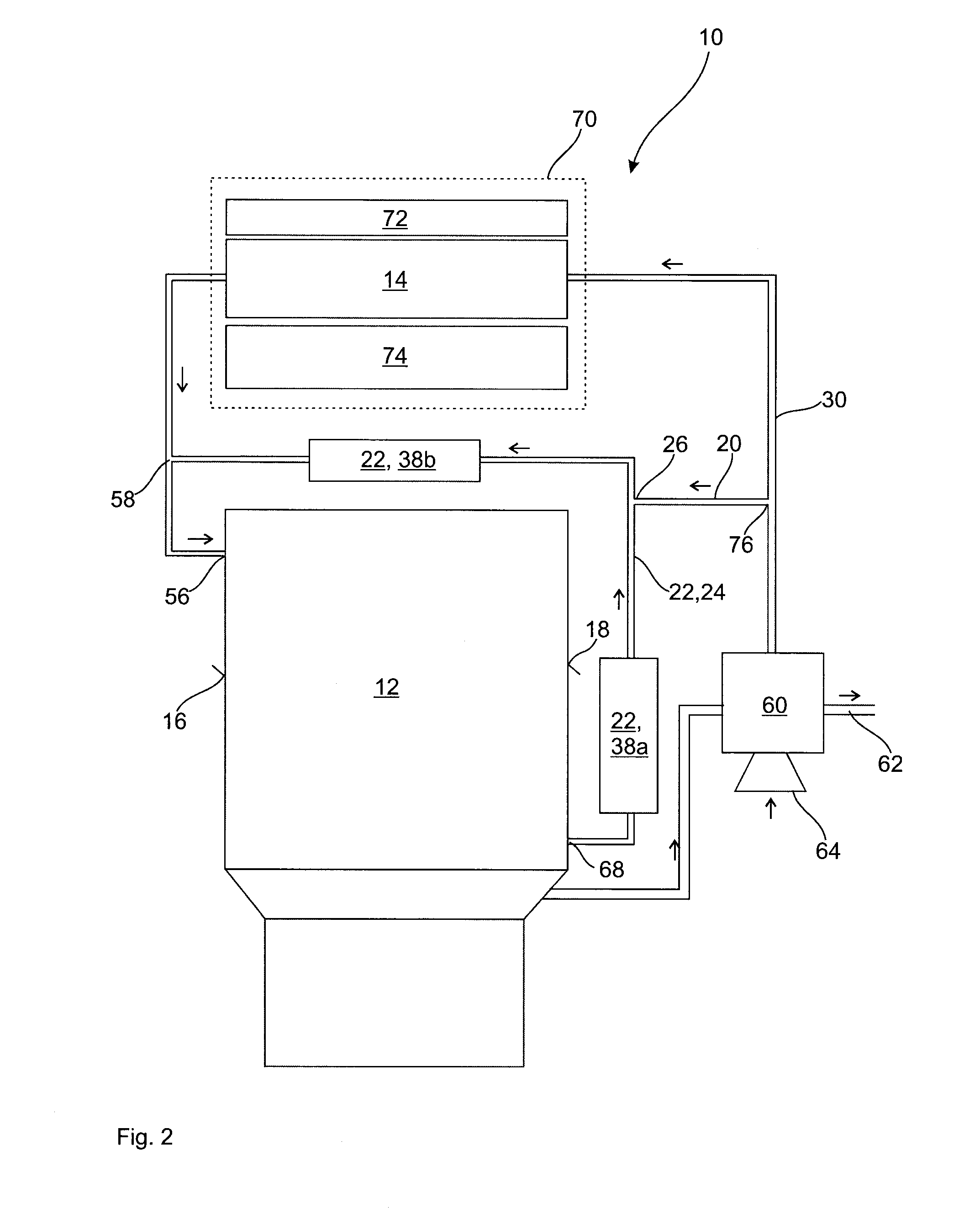 Engine arrangement with charge air cooler and egr system