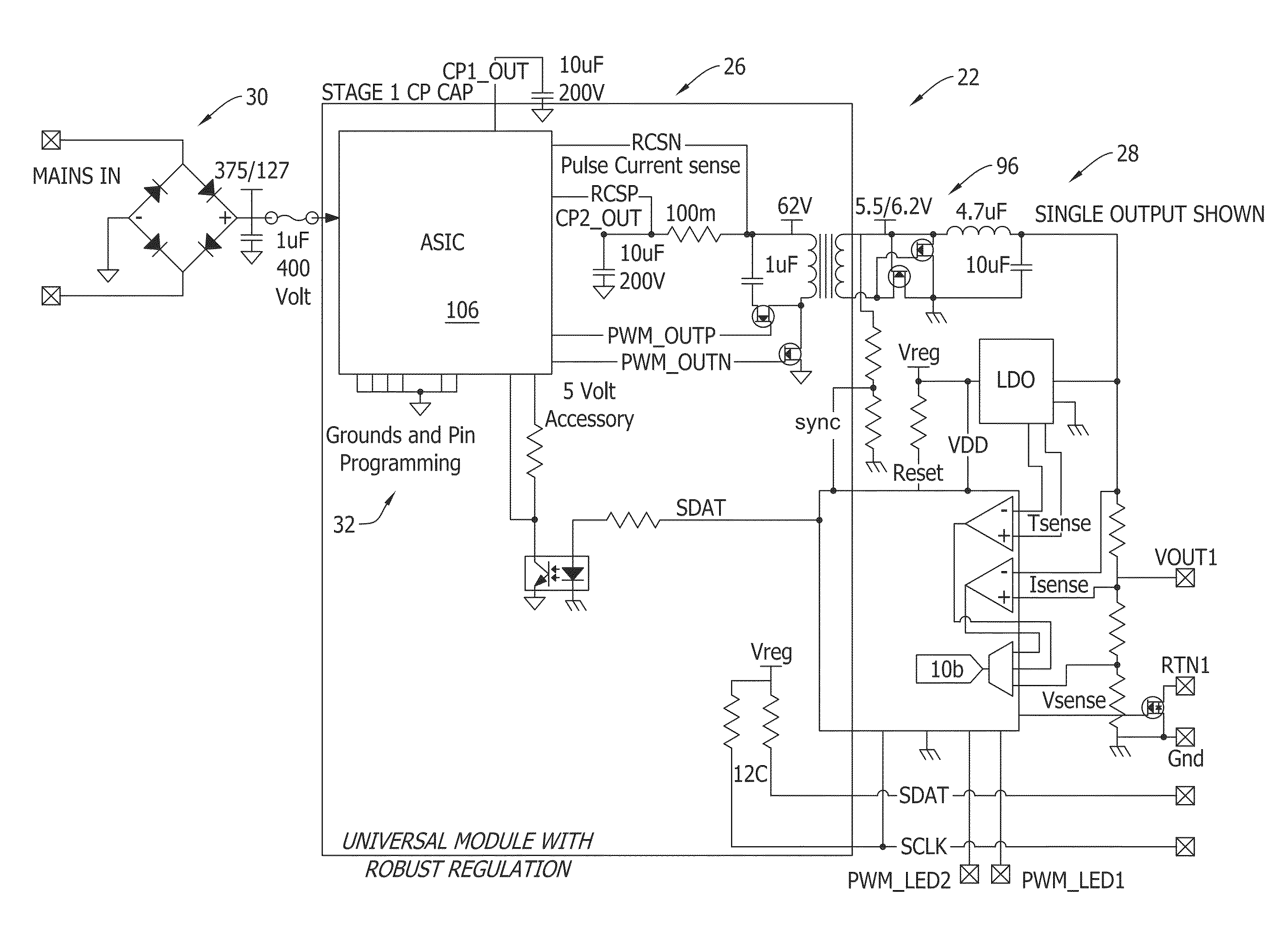 Electrical circuit for delivering power to consumer electronic devices