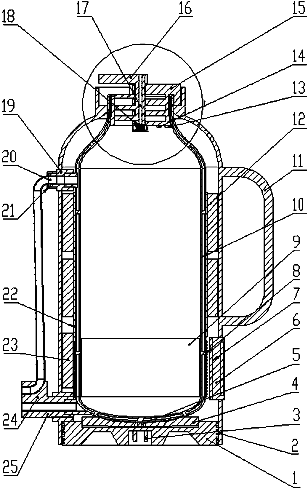 Heating type double-layer vacuum bottle for automobile