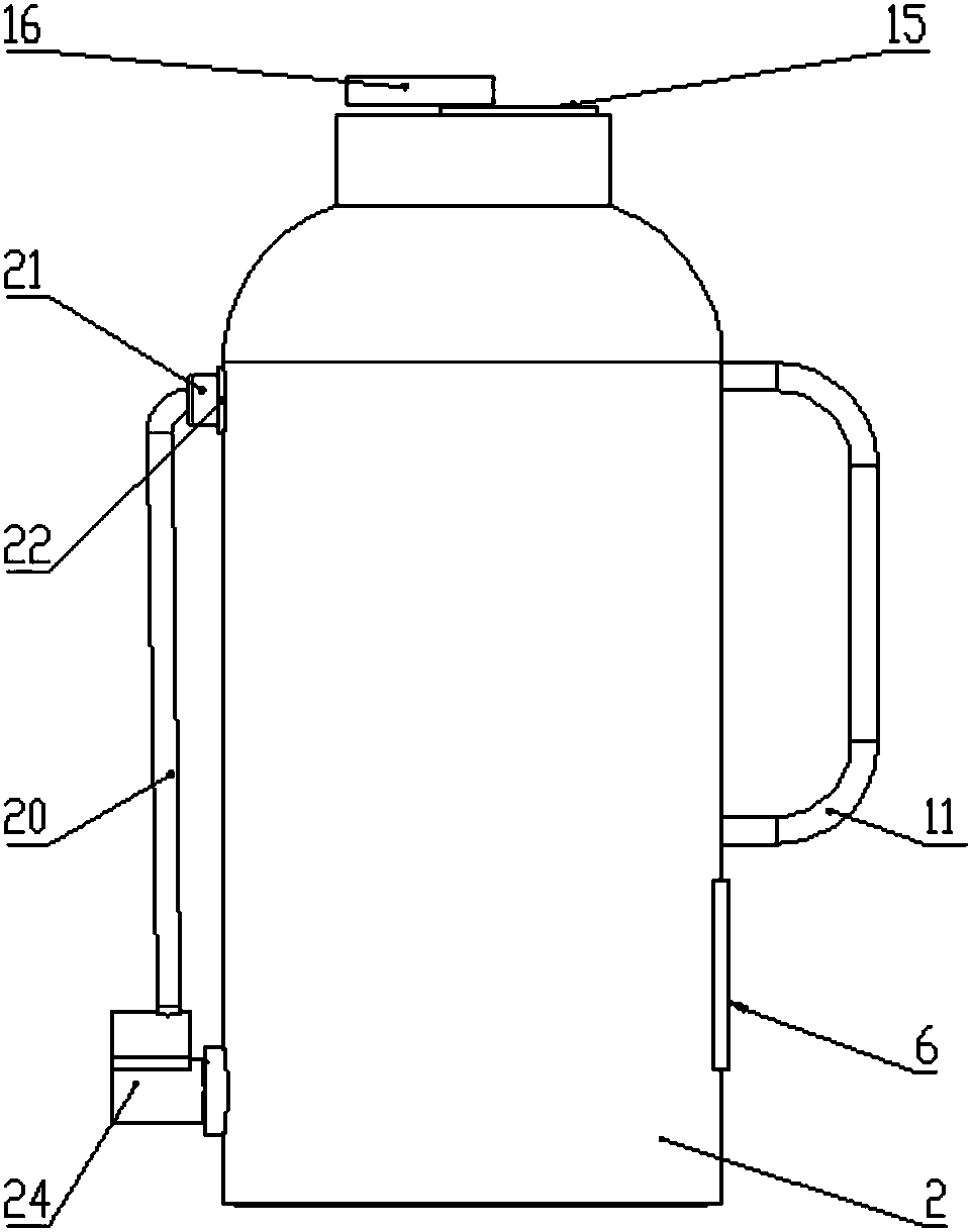 Heating type double-layer vacuum bottle for automobile