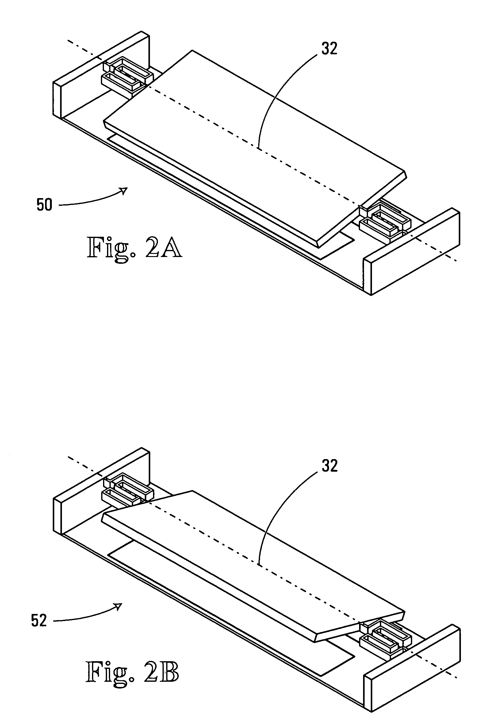 Micro-electro-mechanical-system two dimensional mirror with articulated suspension structures for high fill factor arrays