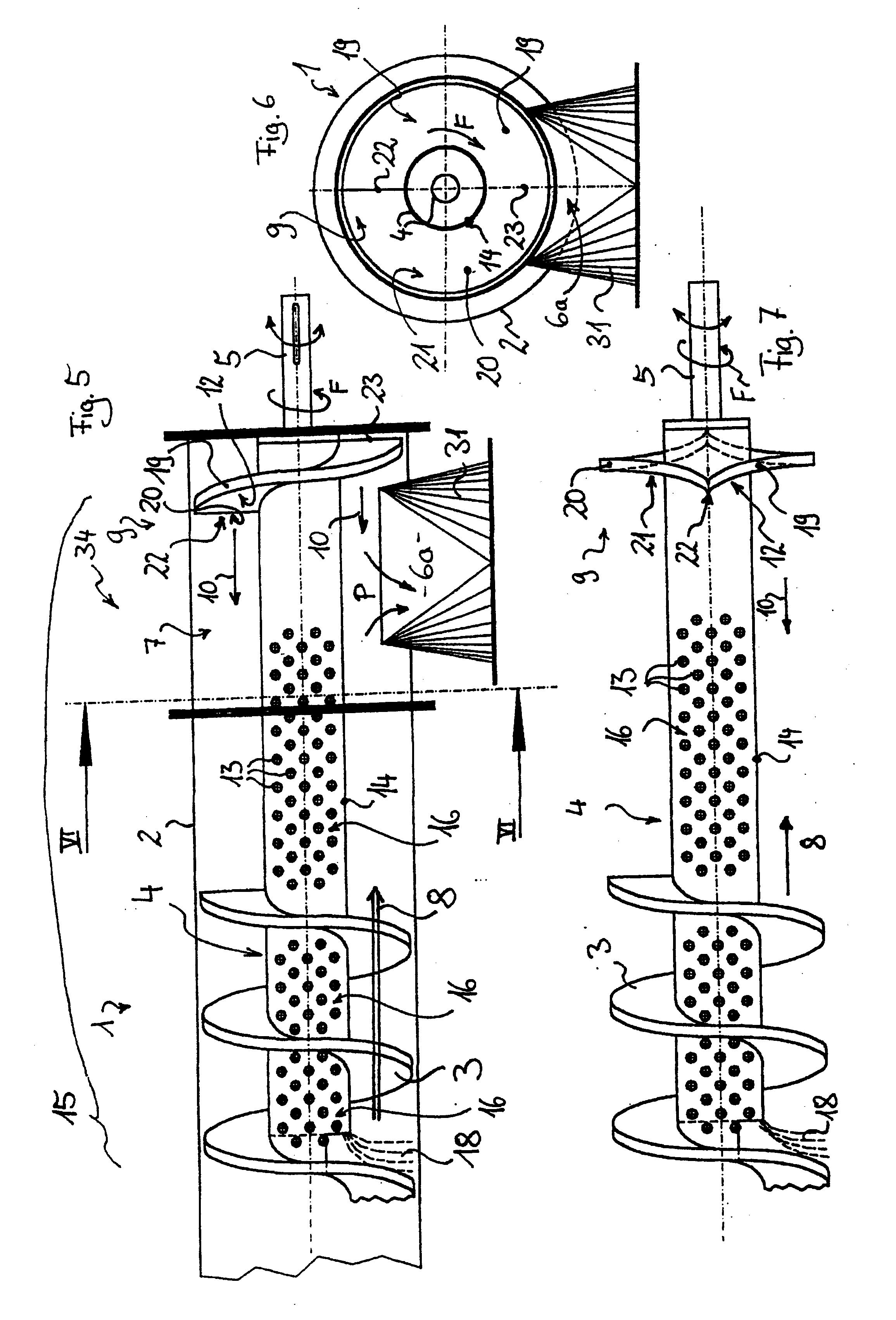 Separating device for separating fluids from solids and use thereof