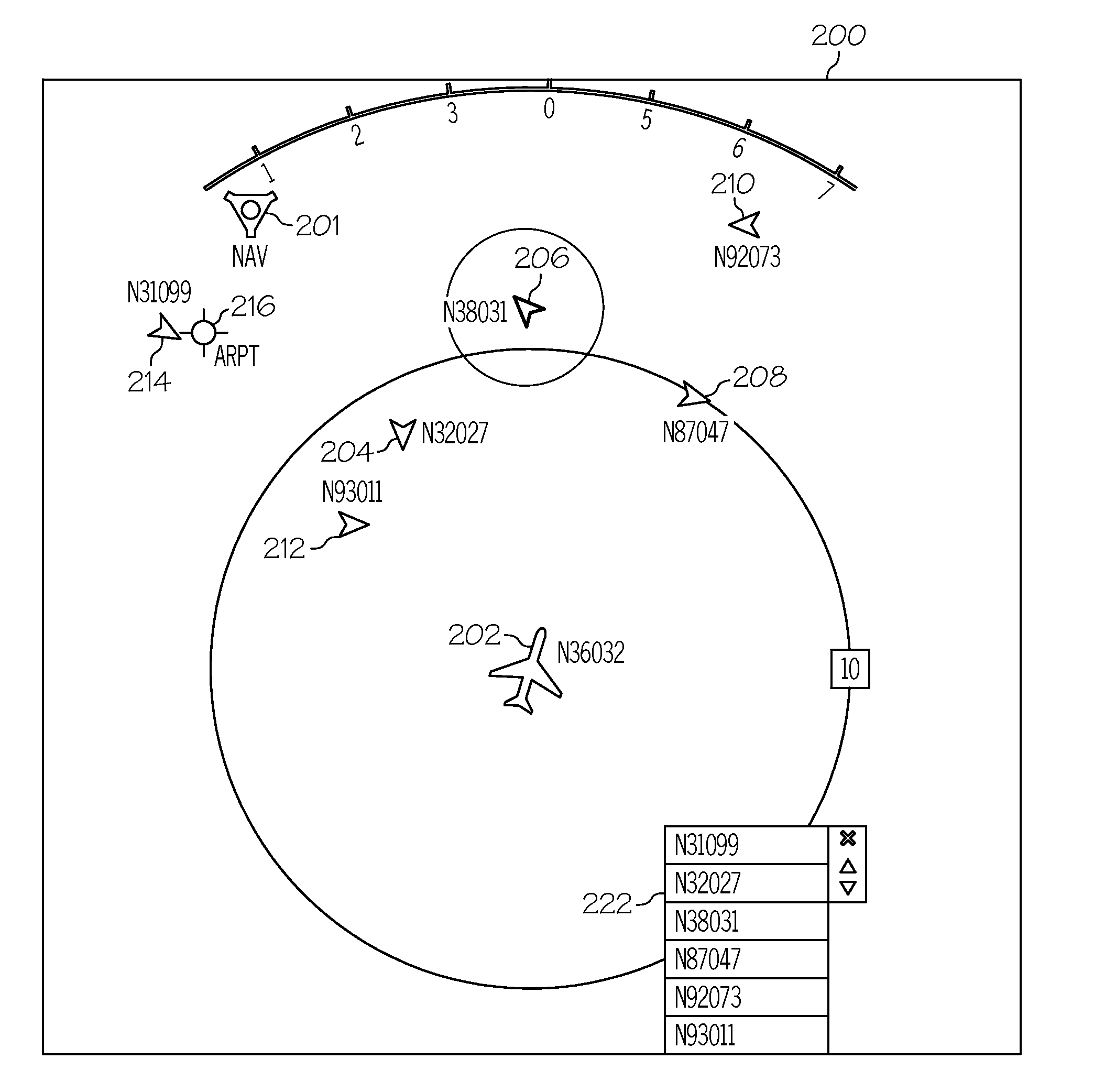 Method and system displaying aircraft in-trail traffic