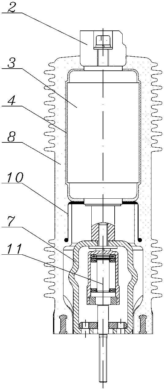 High voltage isolation vacuum circuit breaker embedded pole