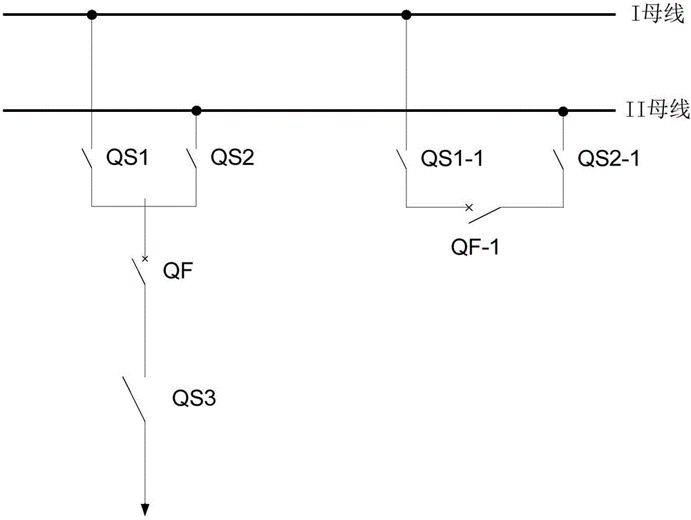 Dual-bus disconnecting switch operation blocking electric circuit