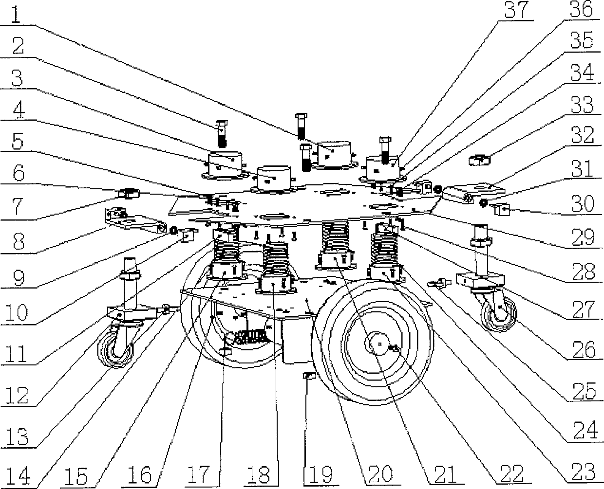 Robot vehicle body suspension system