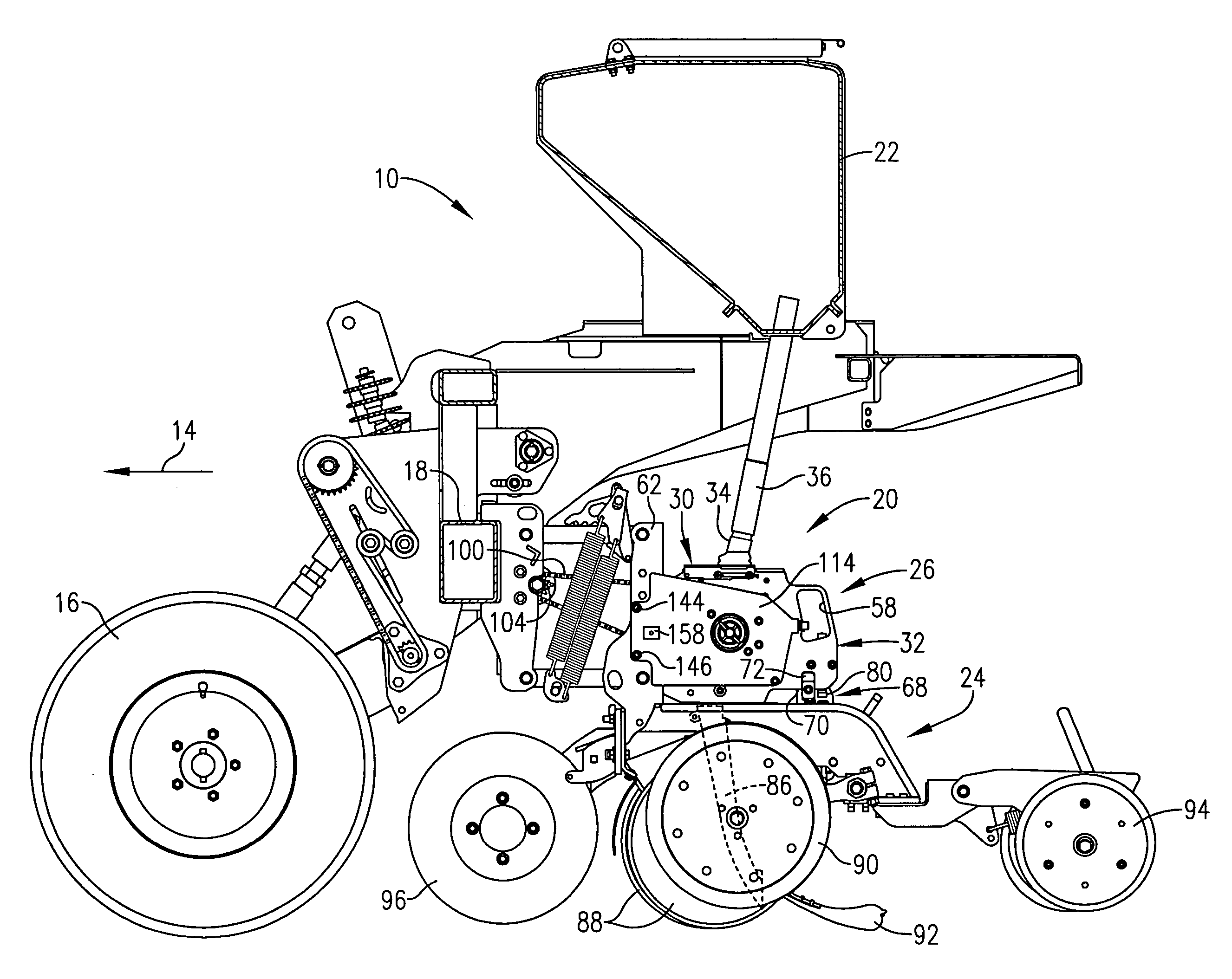 Agricultural planting machine having interchangeable seed meters