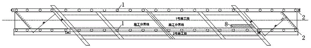 Method for reinforcing railway through piling girders combined with I-steel cross girders
