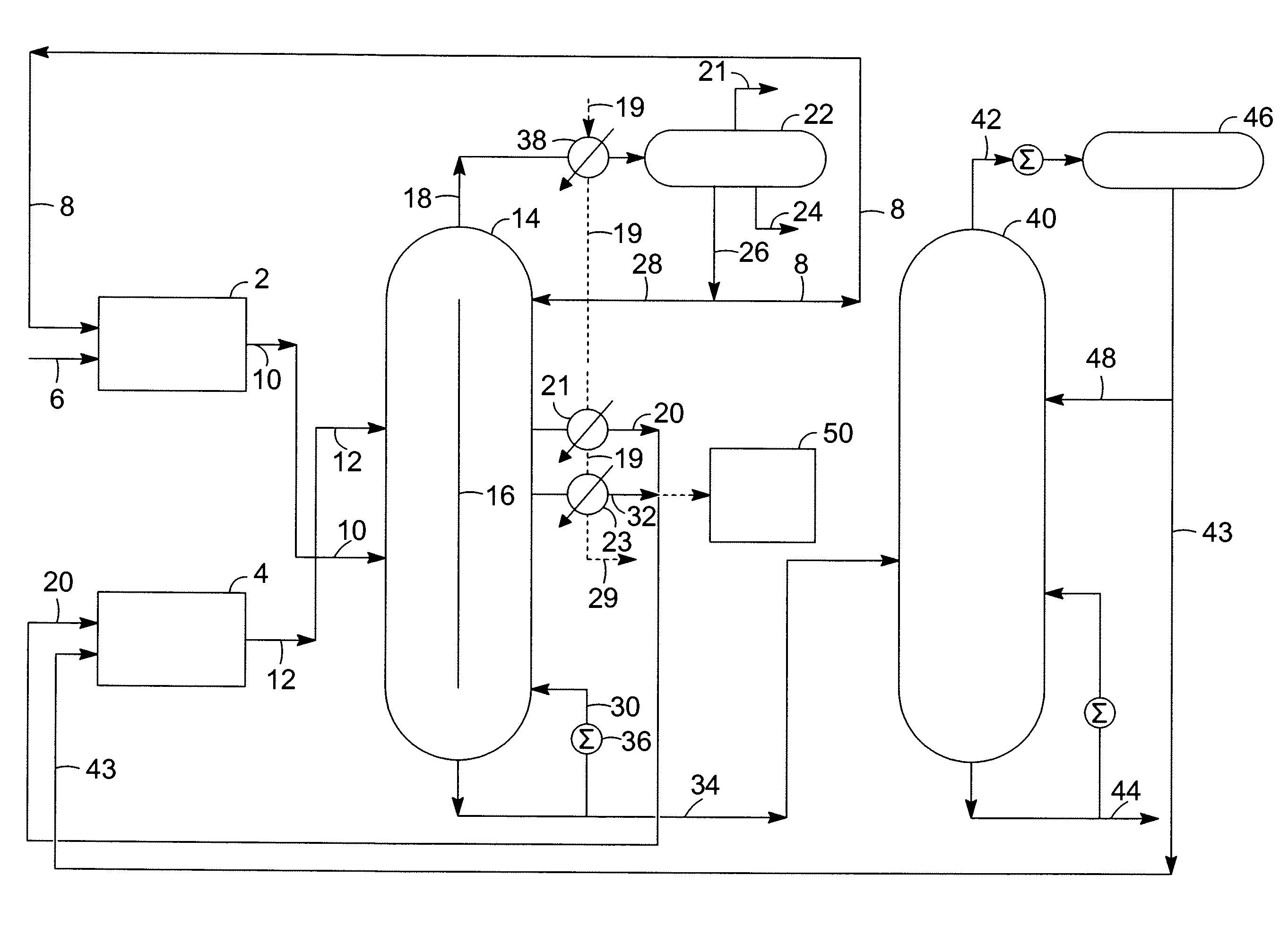 Apparatus for producing ethylbenzene or cumene