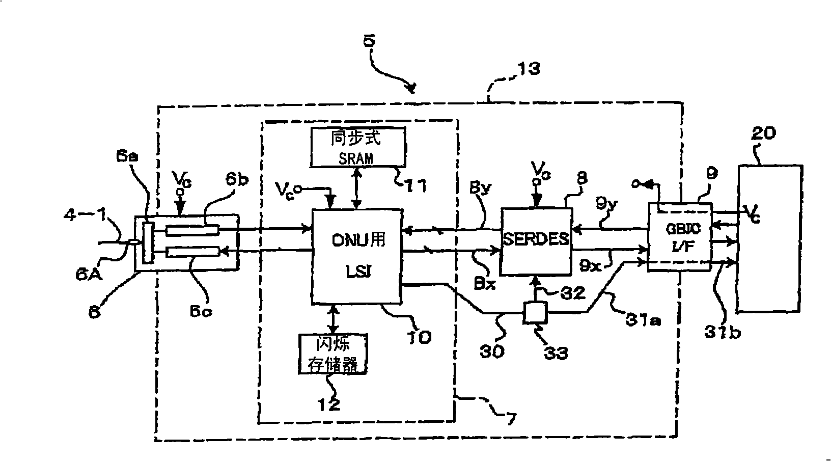 Subscriber premise optical line terminating apparatus and optical transmission system