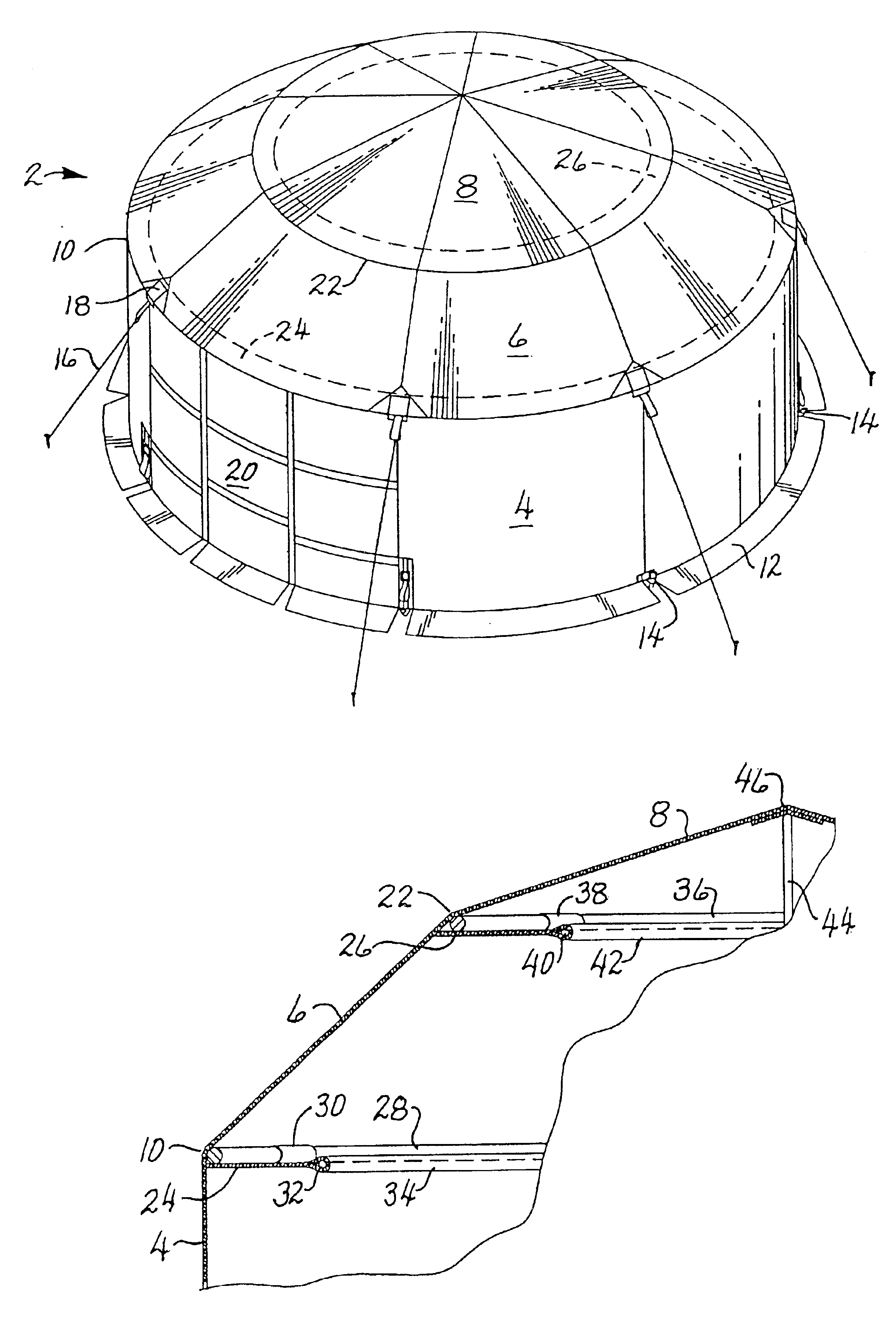 Tent and support system for same