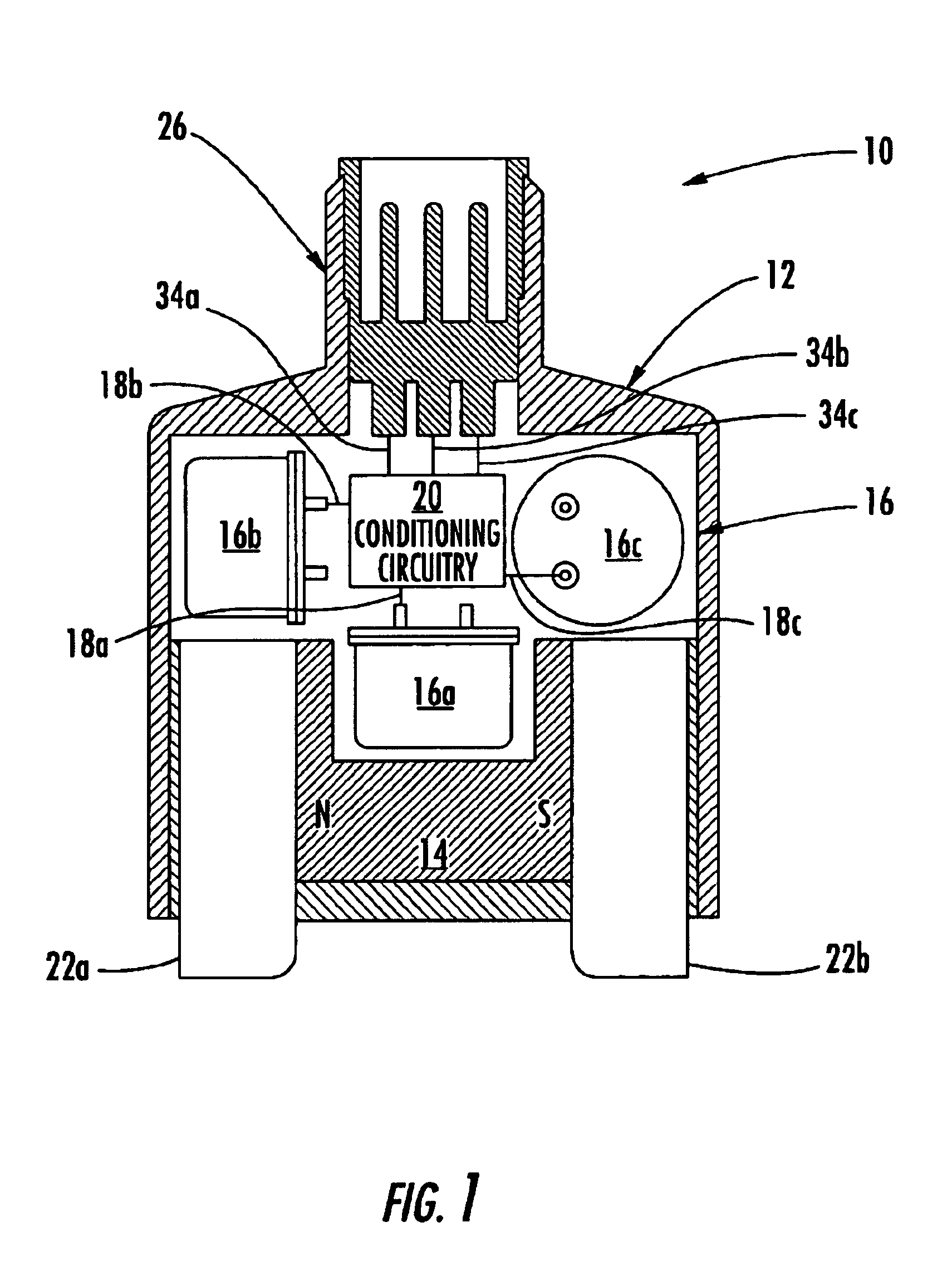 Multi-axis vibration sensor with integral magnet