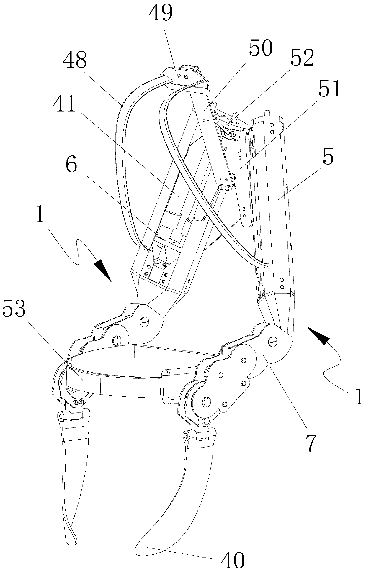 An exoskeleton assisting device