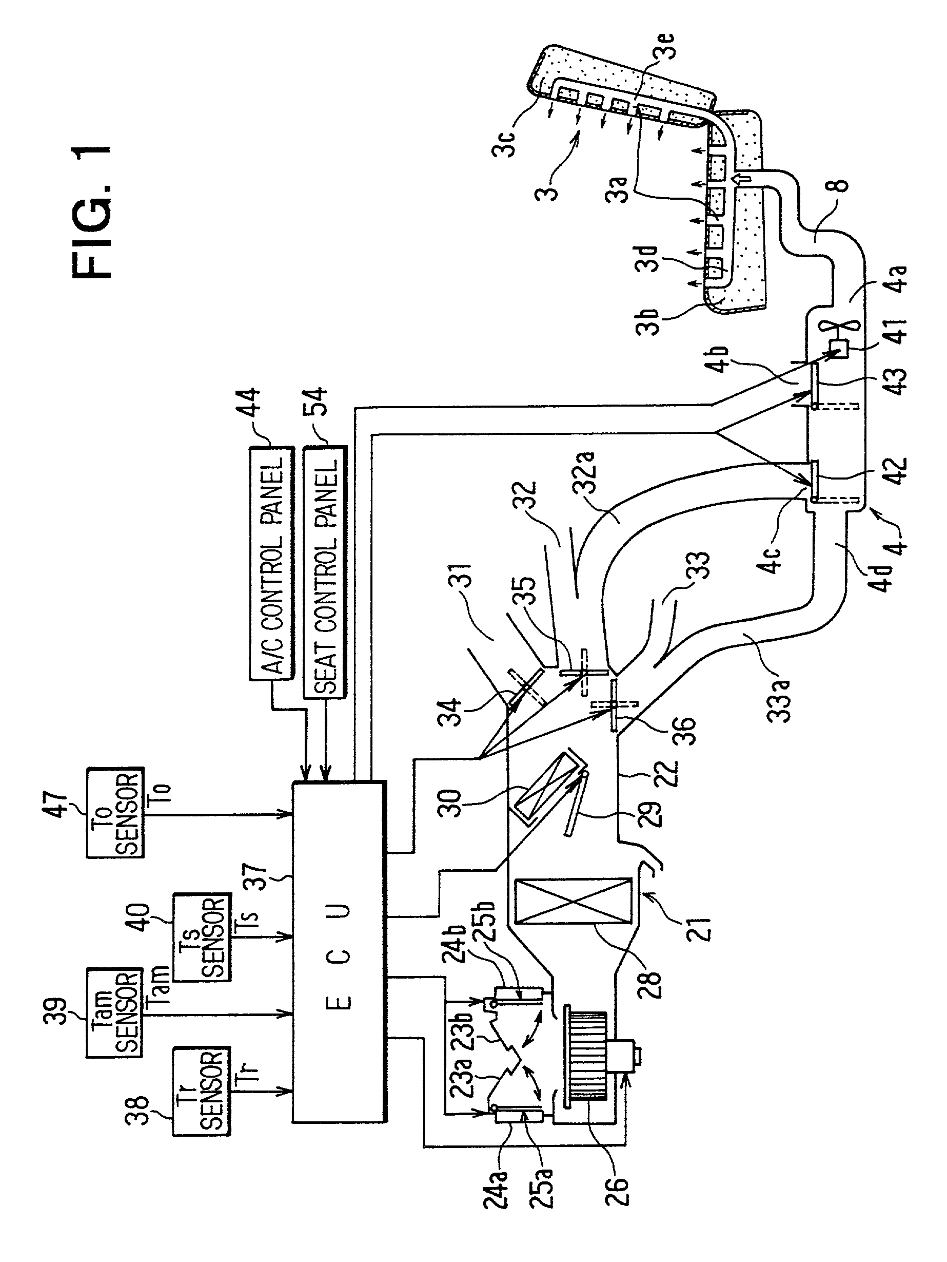 Vehicle air conditioning system with seat air conditioning unit