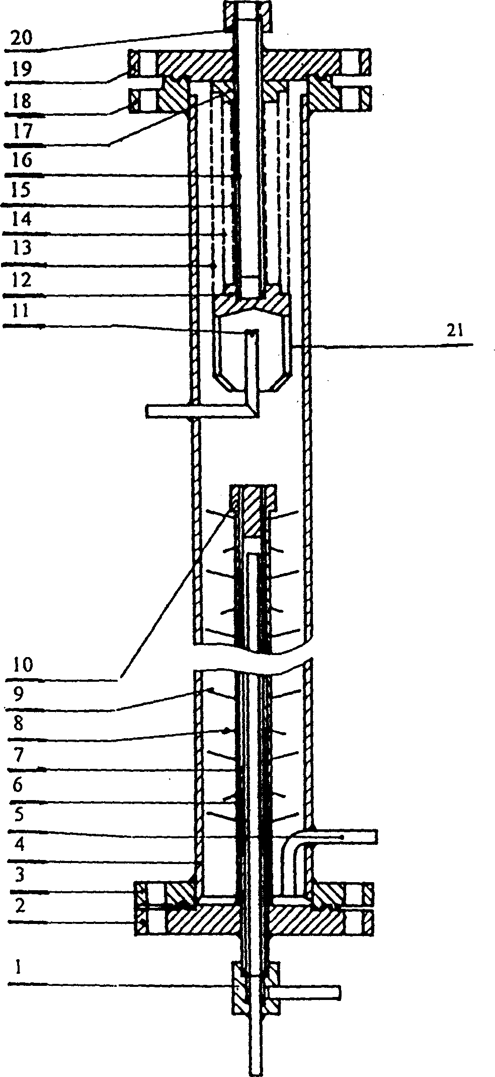 High-carbon alpha-olefine preparing process and apparatus