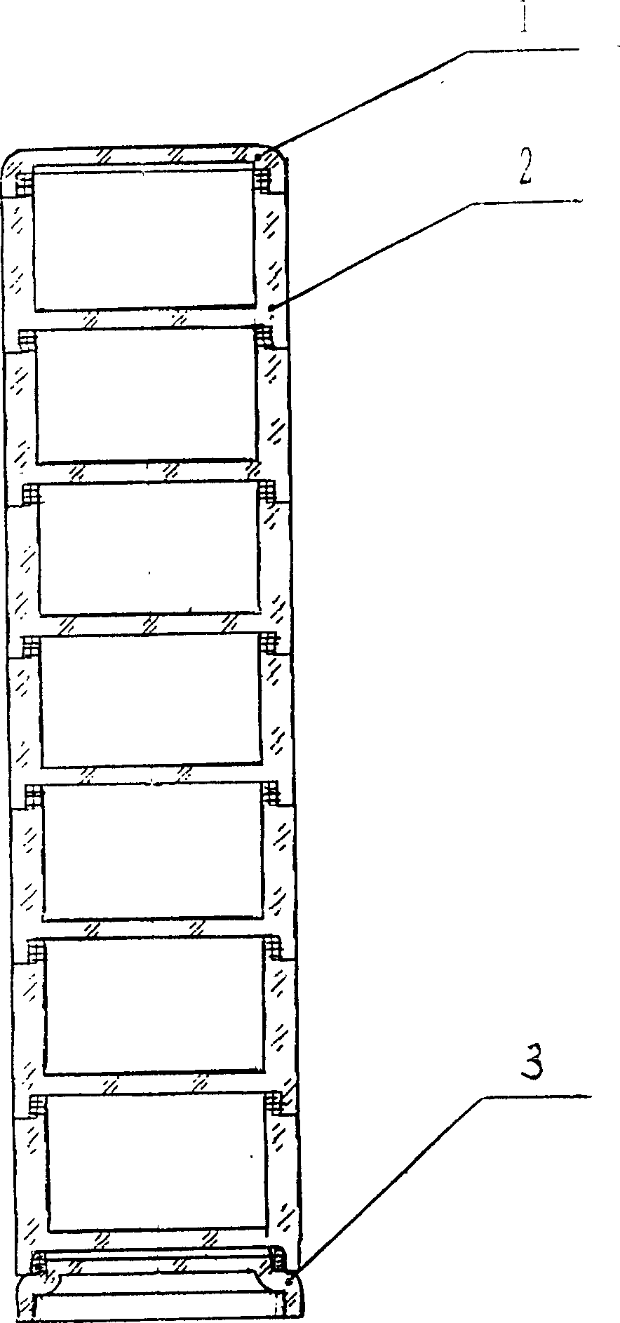 Connecting multicavity storing cases