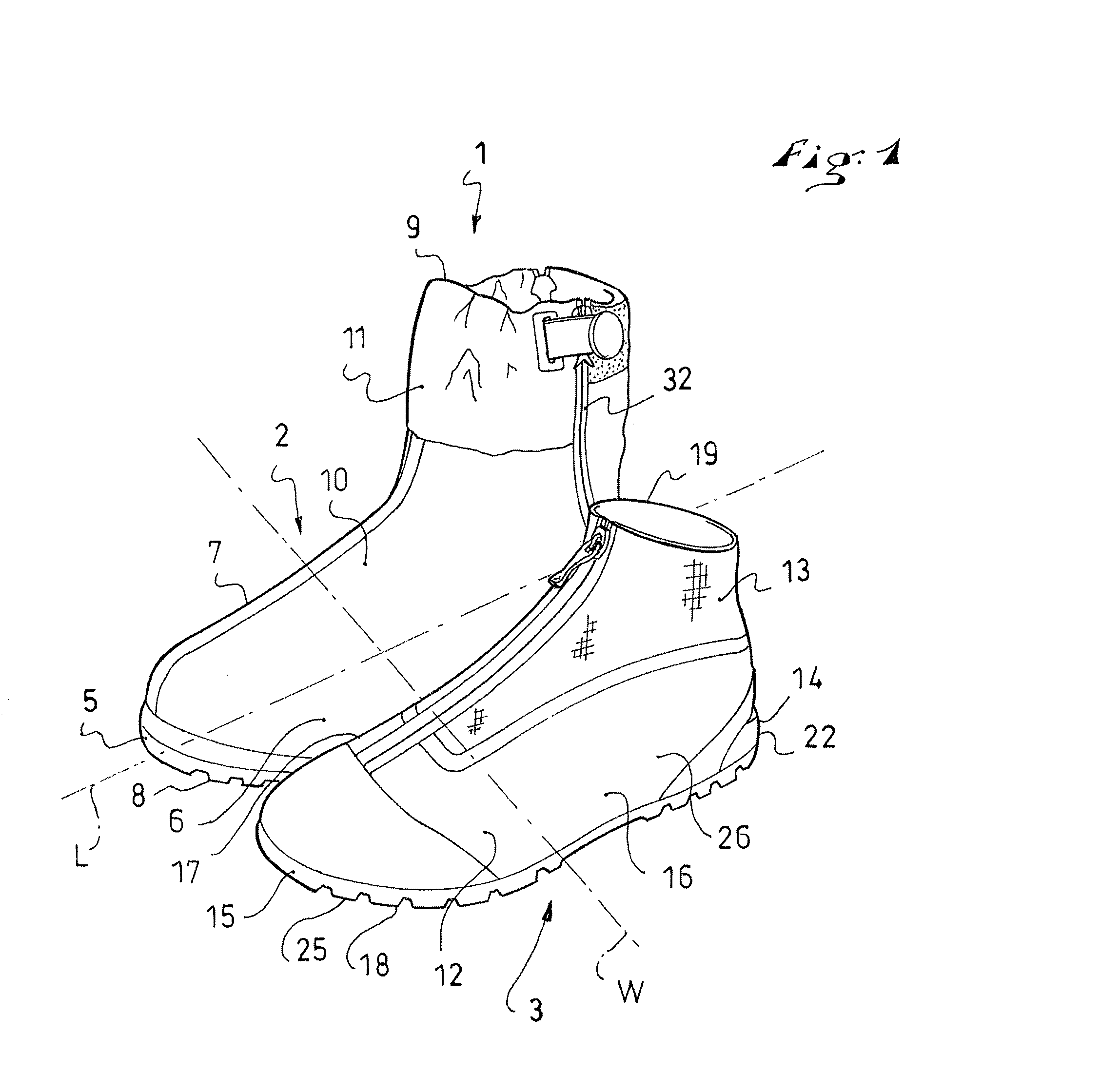 Boot having a first footwear element and a second footwear element