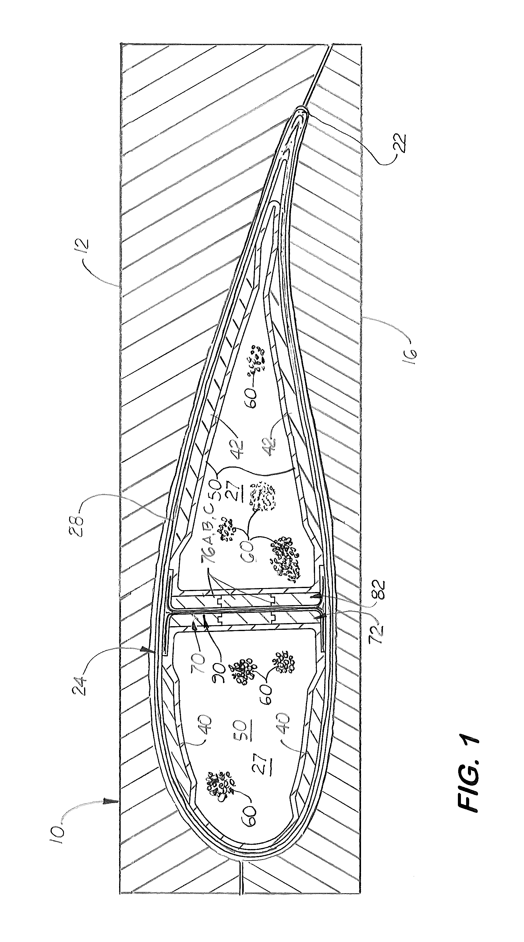 Method of manufacturing hollow composite parts with in situ formed internal structures