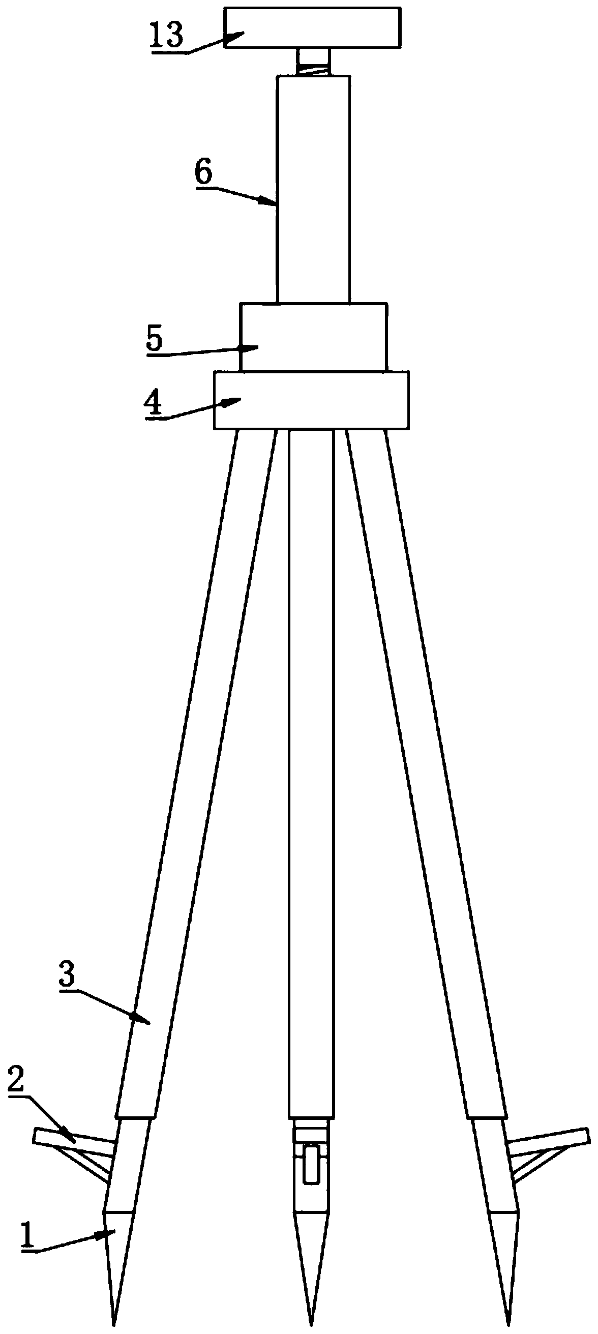 Lifting type measuring apparatus supporting tripod