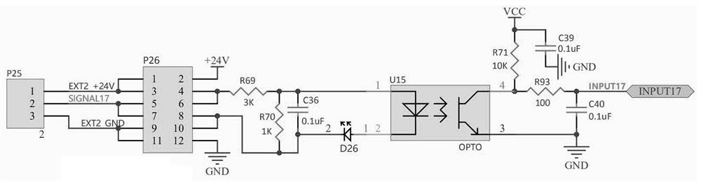 High-low voltage signal adjustable interface circuit applied to controller