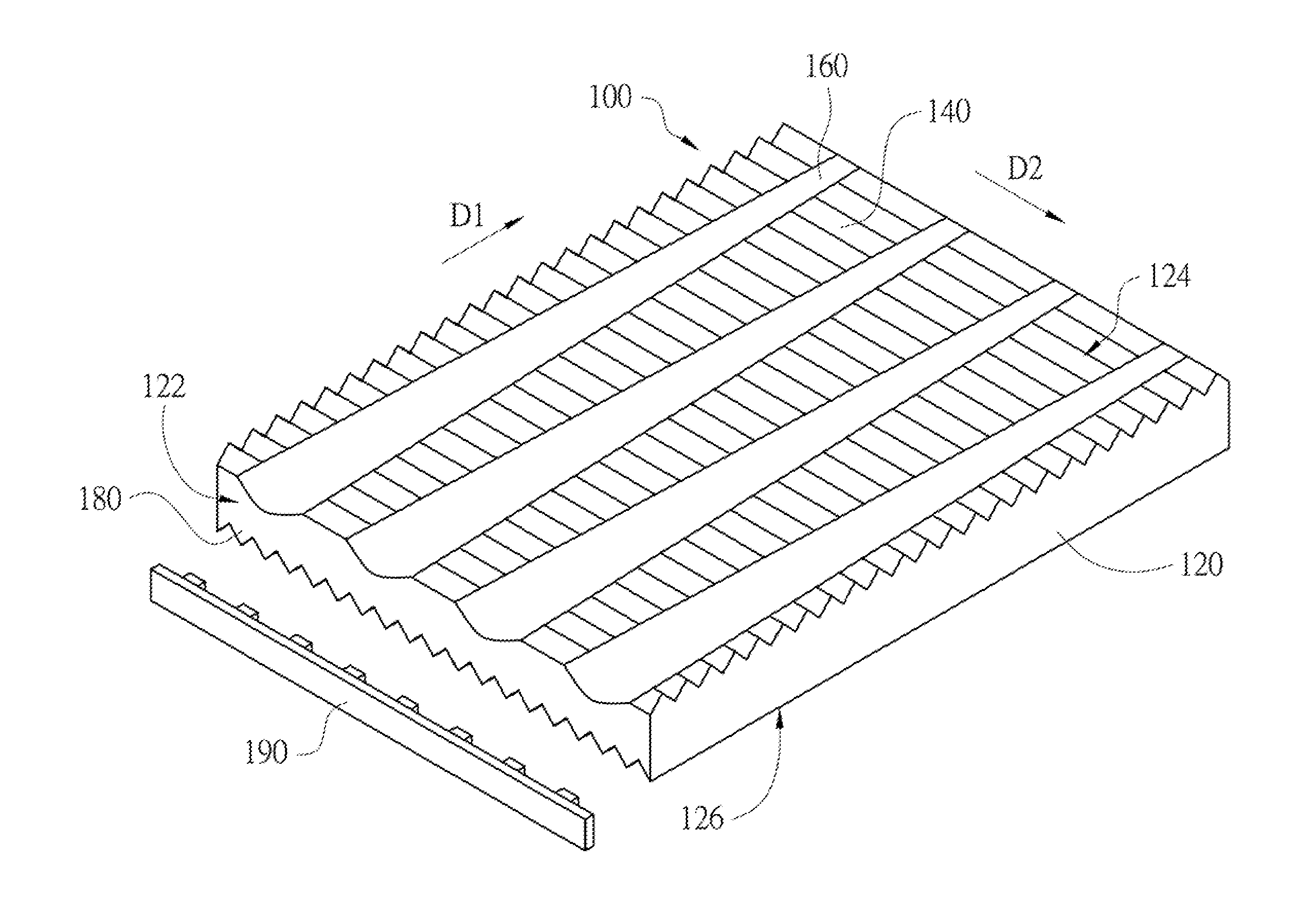 Light guide plate with multi-directional structures