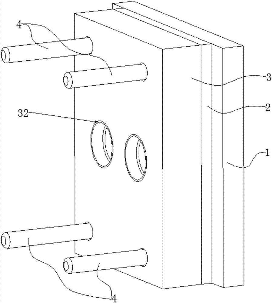 Automatic ejection device of three-plate mold pin-point gate