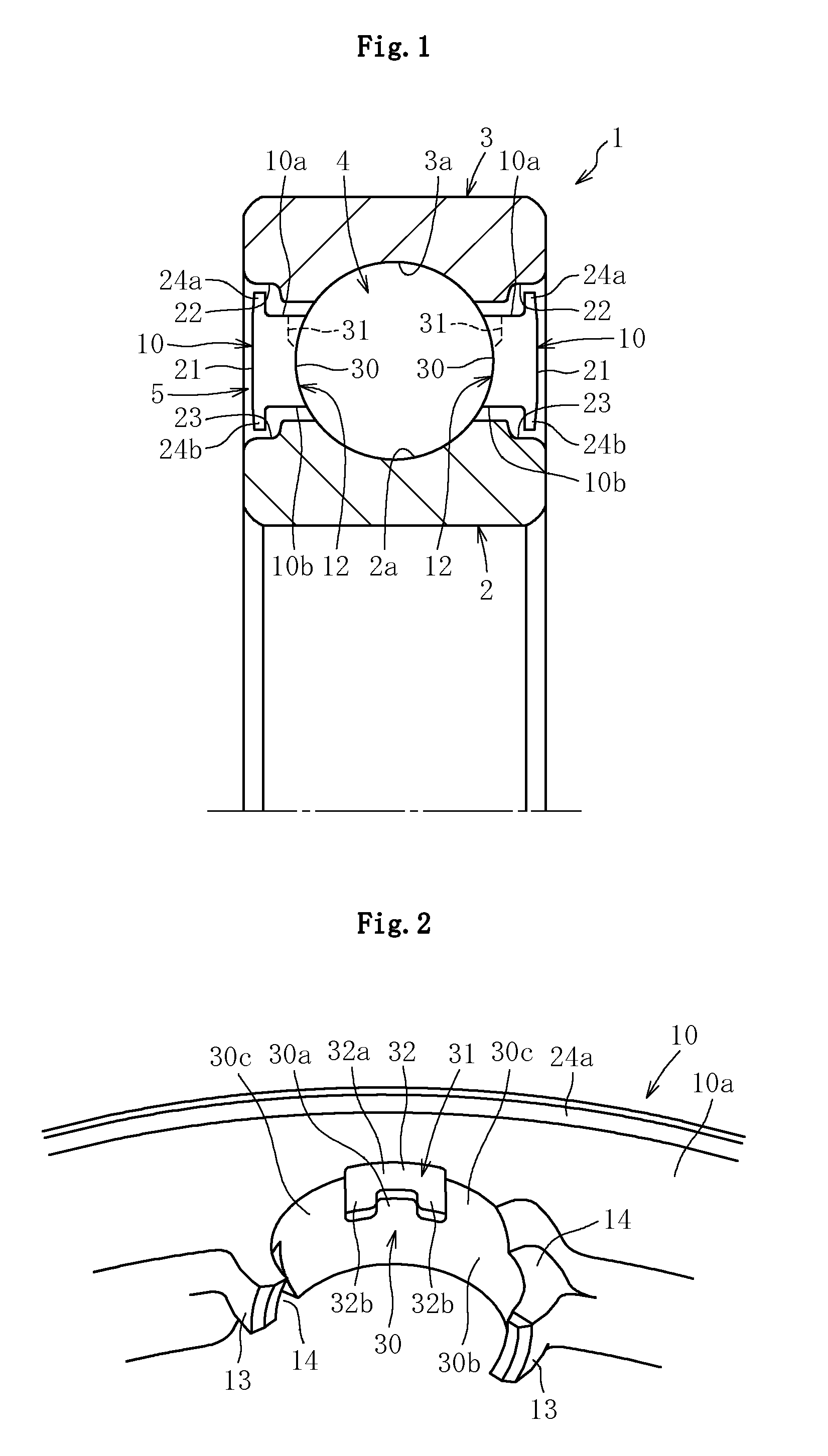 Retainer for ball bearing, and ball bearing