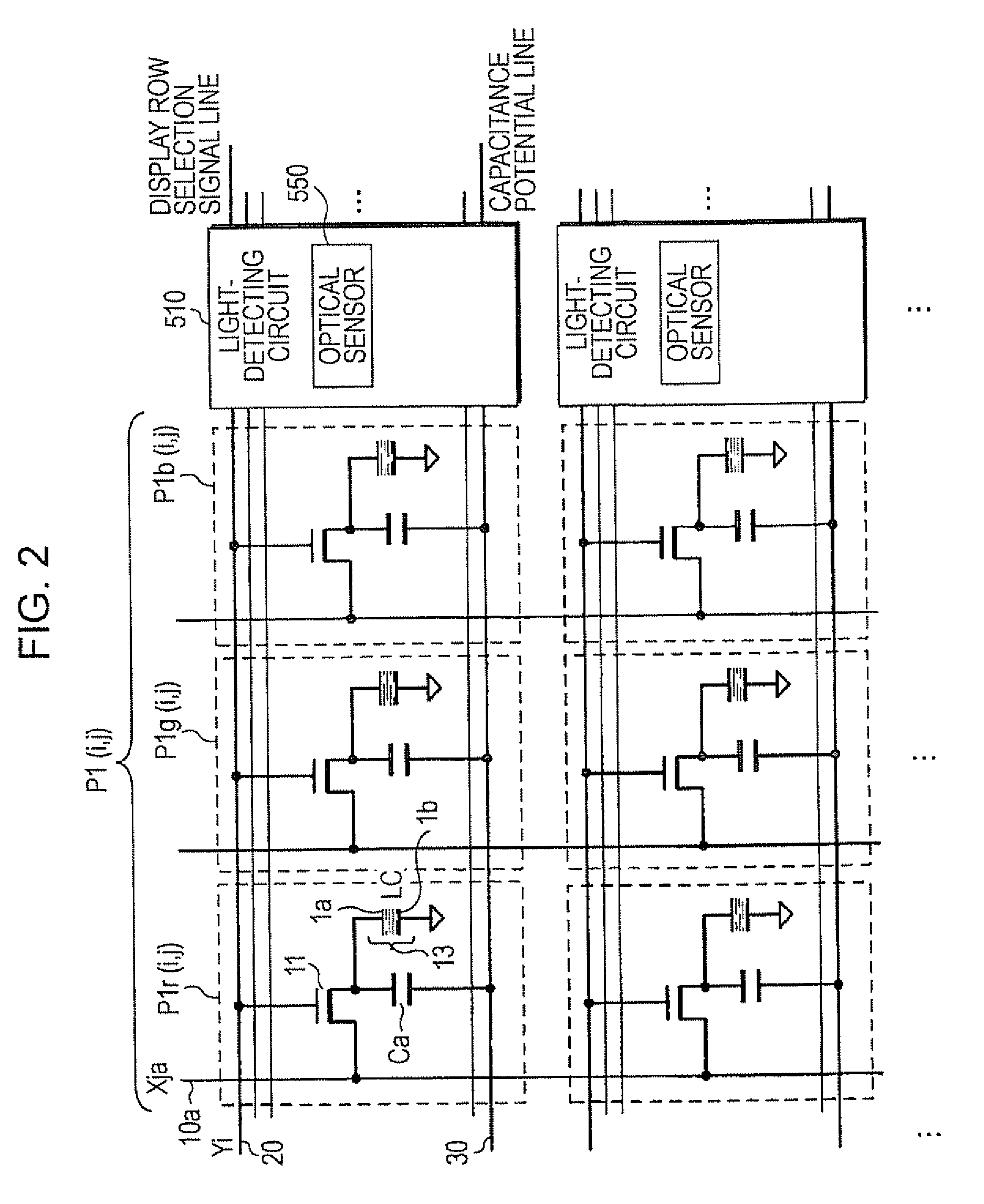 Electro-optical device, electronic apparatus and method of detecting indicating object