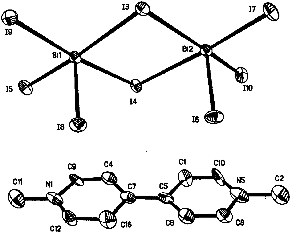 An organic-inorganic hybrid bismuth iodide anion cluster-based semiconductor material