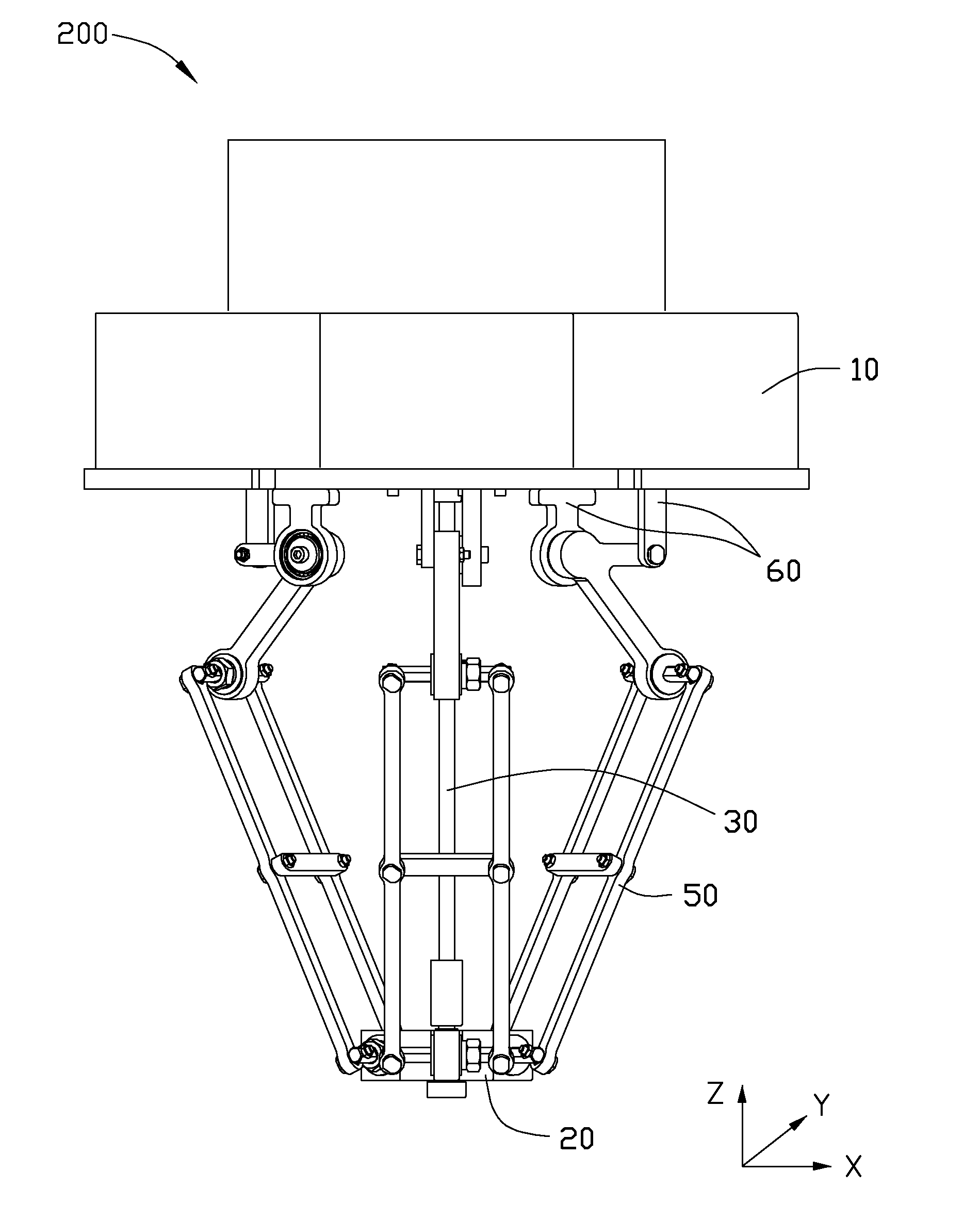 Parallel mechanism and moveable linkage thereof