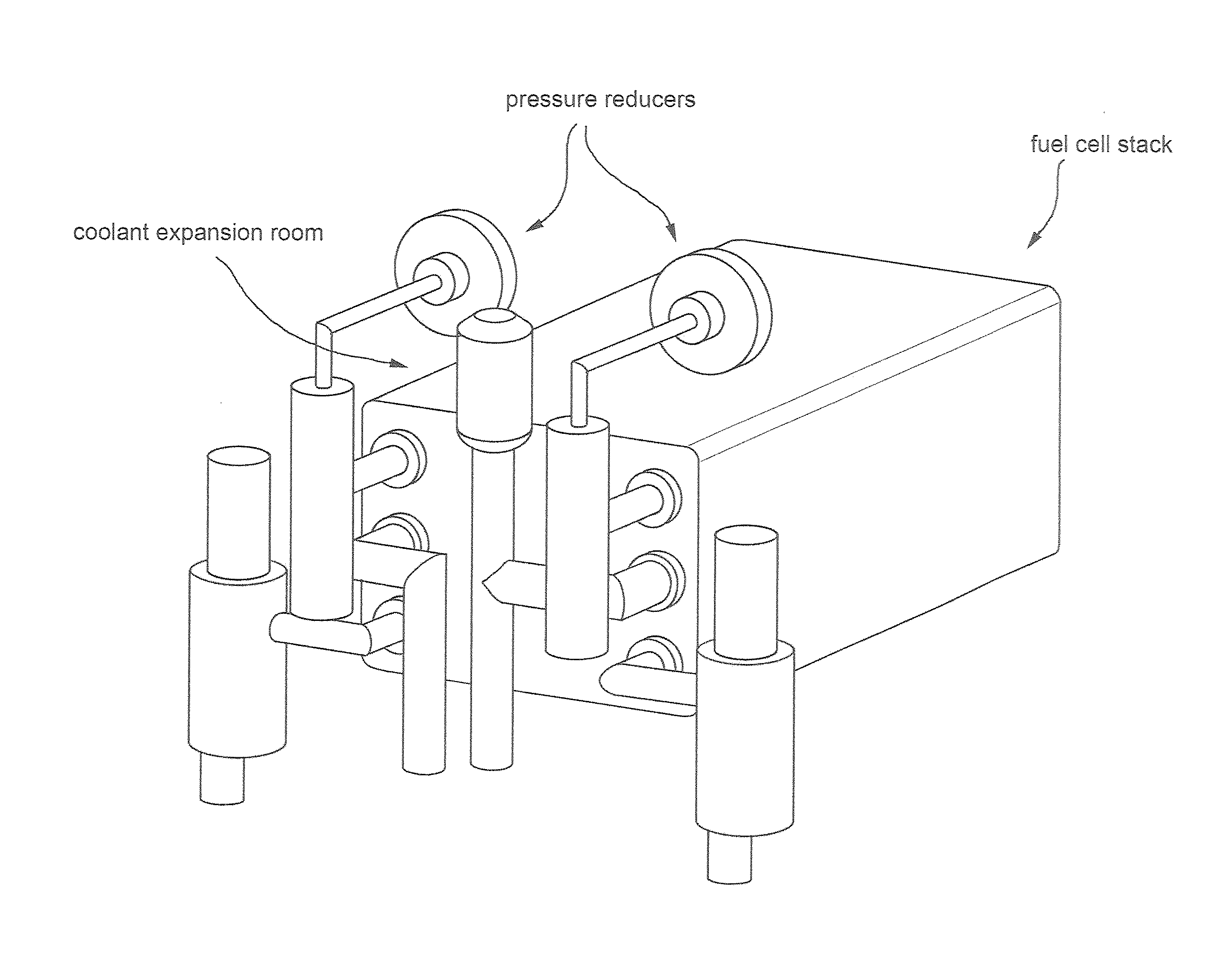 Back-up fuel cell electric generator comprising a compact manifold body, and methods of managing the operation thereof