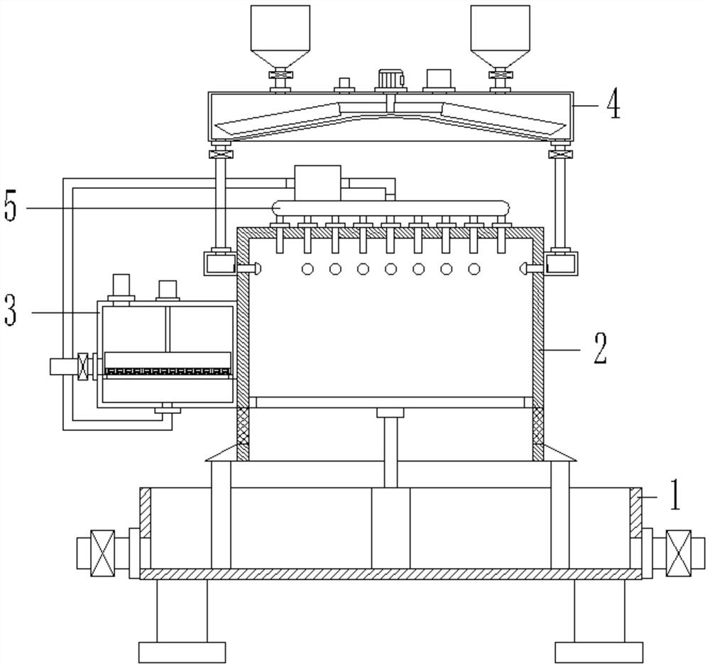 Zero-discharge recycling treatment device and process for electroplating heavy metal wastewater