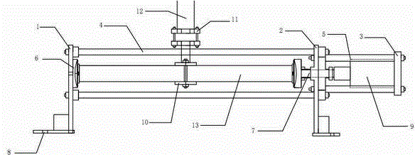 Horizontal apparatus for component post seismic test