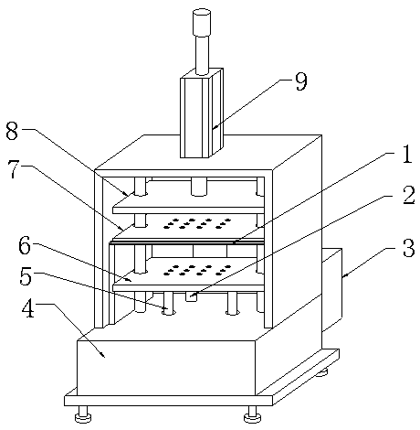 Die-cutting key cap silica gel press fit all-in-one machine