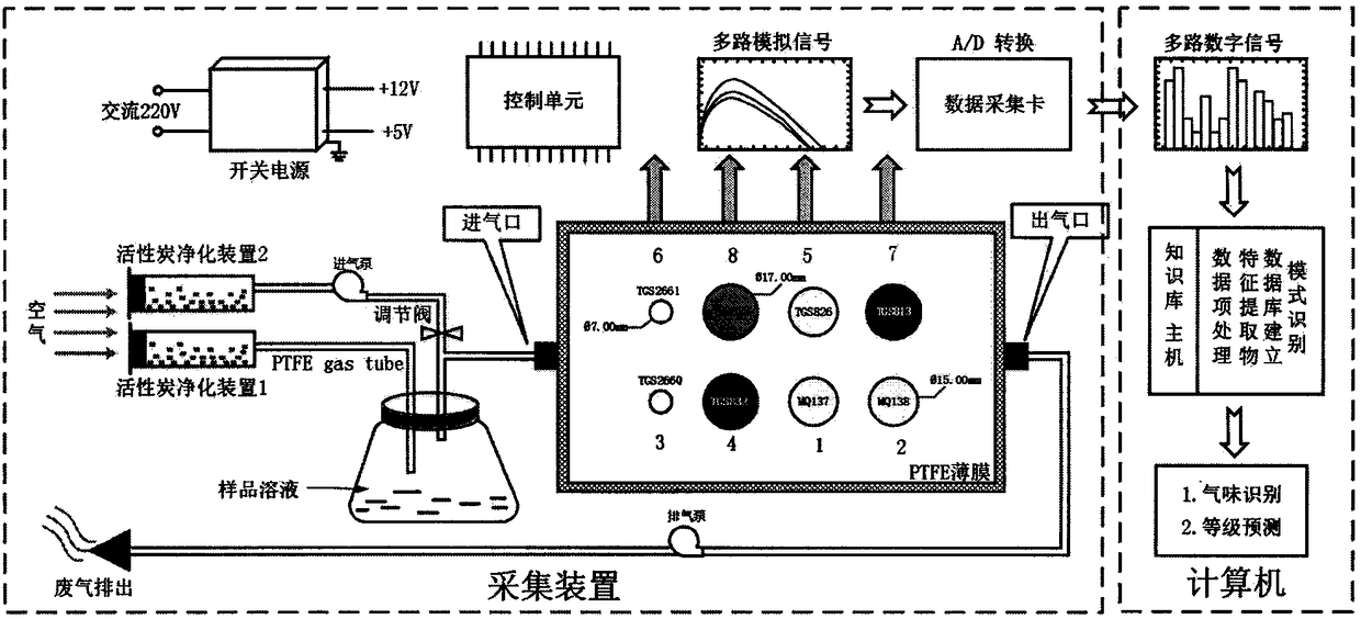 Paraffin smell level identification device and method