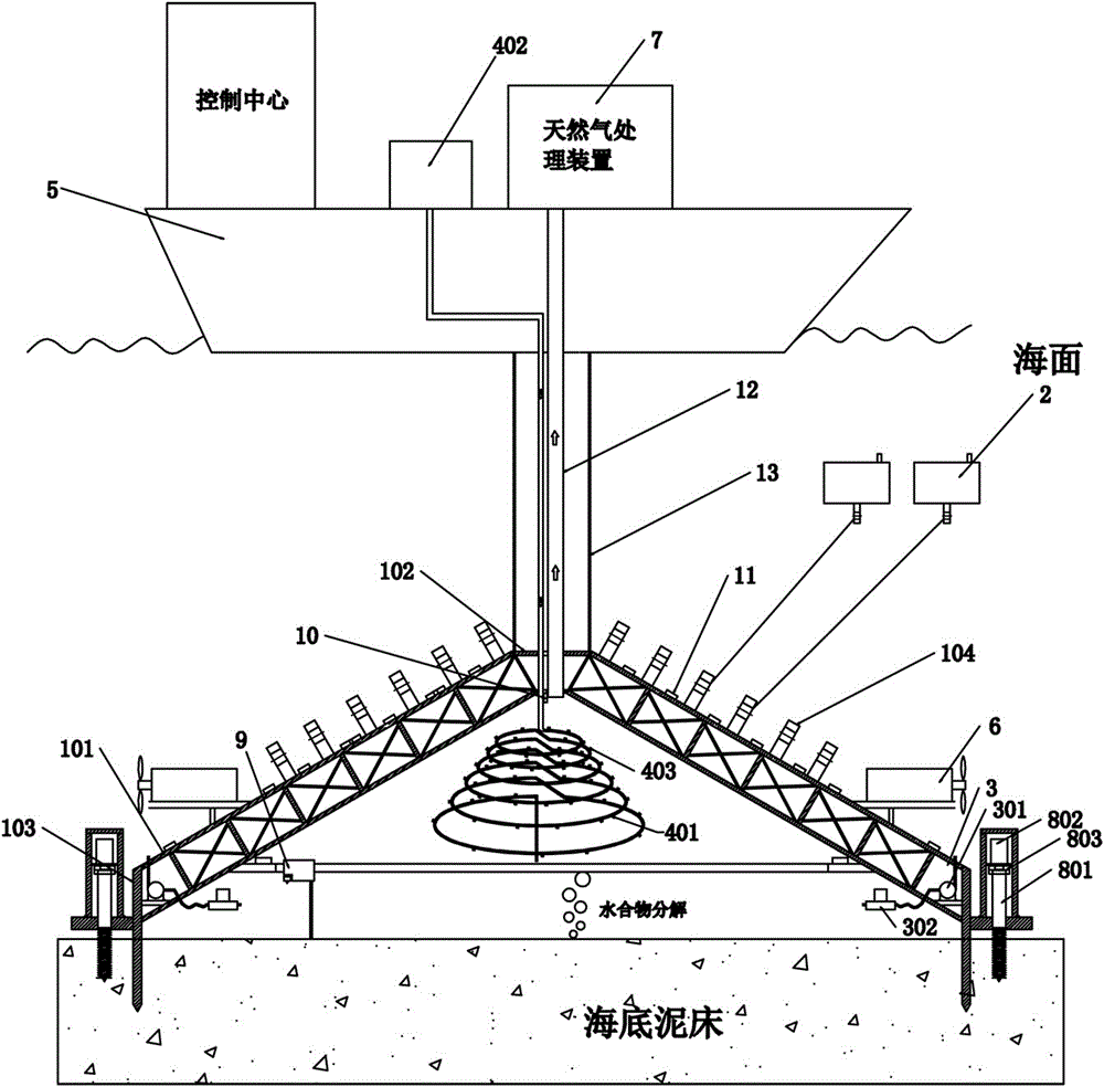 Seabed natural gas hydrate collecting device